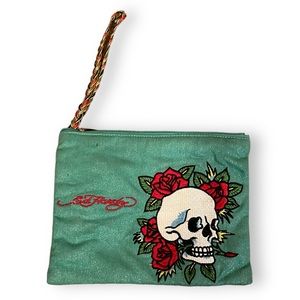 Vintage Ed Hardy Embroidered Wristlet
